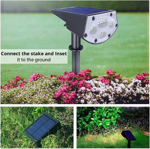 WBM SMART LED Solar Landscape Spotlights, IP67 Waterproof – 2 Pcs